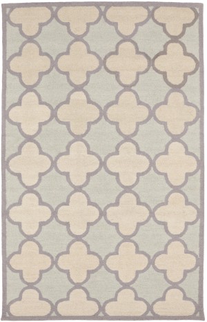 Cream & Mauve Trellis 5X8 Hand-Tufted Modern Rug