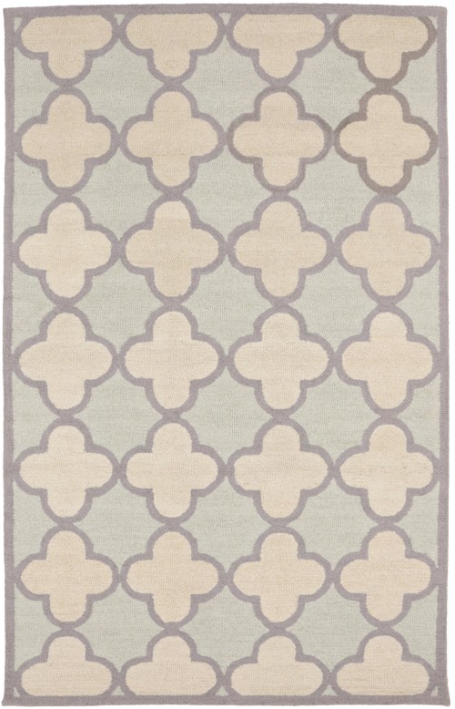 Cream & Mauve Trellis 5X8 Hand-Tufted Modern Rug