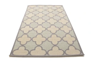 Cream & Mauve Trellis 5X8 Hand-Tufted Modern Rug