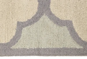 Cream & Mauve Trellis 5X8 Hand-Tufted Modern Rug