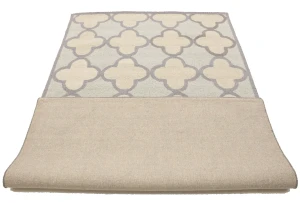 Cream & Mauve Trellis 5X8 Hand-Tufted Modern Rug