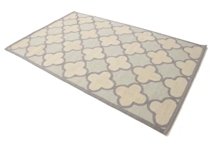 Cream & Mauve Trellis 5X8 Hand-Tufted Modern Rug