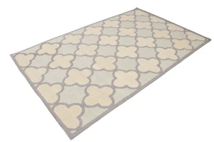Cream & Mauve Trellis 5X8 Hand-Tufted Modern Rug