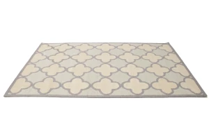 Cream & Mauve Trellis 5X8 Hand-Tufted Modern Rug