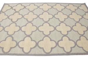 Cream & Mauve Trellis 5X8 Hand-Tufted Modern Rug