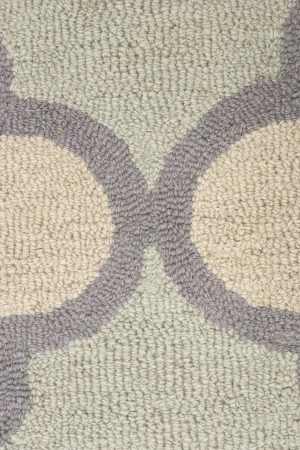 Cream & Mauve Trellis 5X8 Hand-Tufted Modern Rug