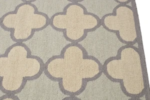 Cream & Mauve Trellis 5X8 Hand-Tufted Modern Rug