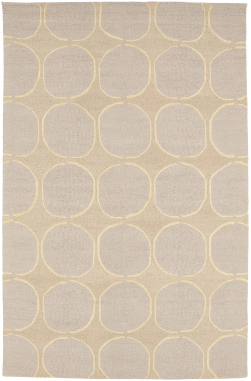 Beige & Cream Abstract 5X8 Hand-Tufted Modern Rug