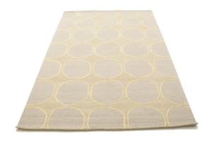 Beige & Cream Abstract 5X8 Hand-Tufted Modern Rug