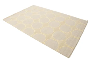 Beige & Cream Abstract 5X8 Hand-Tufted Modern Rug