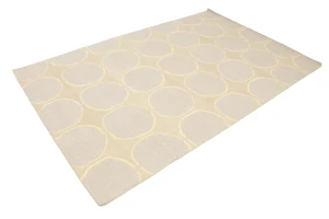 Beige & Cream Abstract 5X8 Hand-Tufted Modern Rug