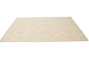 Beige & Cream Abstract 5X8 Hand-Tufted Modern Rug
