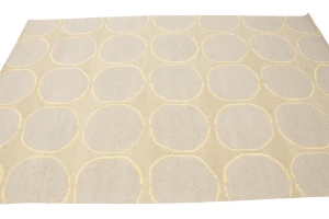 Beige & Cream Abstract 5X8 Hand-Tufted Modern Rug