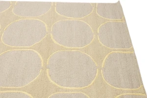 Beige & Cream Abstract 5X8 Hand-Tufted Modern Rug