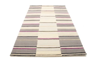 Multicolored Stripes 5X8 Hand-Tufted Modern Rug