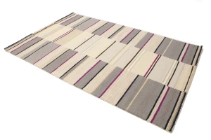 Multicolored Stripes 5X8 Hand-Tufted Modern Rug