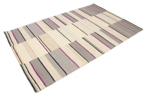 Multicolored Stripes 5X8 Hand-Tufted Modern Rug
