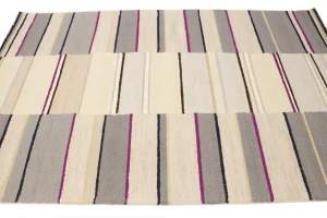 Multicolored Stripes 5X8 Hand-Tufted Modern Rug