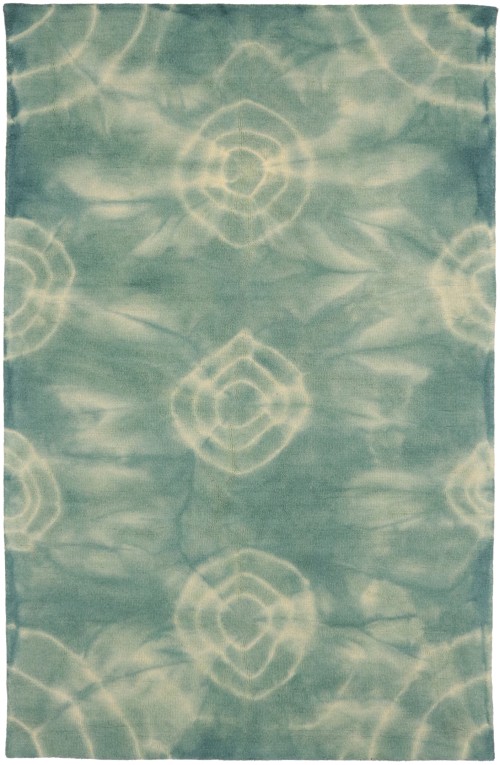 Dark Green Tie-Dye 5X8 Hand-Tufted Modern Rug