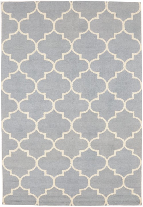 Cool Gray Trellis 5X8 Hand-Tufted Modern Rug