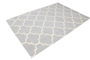 Cool Gray Trellis 5X8 Hand-Tufted Modern Rug
