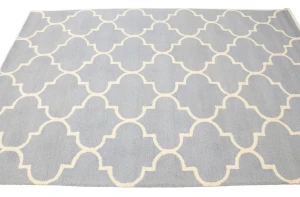Cool Gray Trellis 5X8 Hand-Tufted Modern Rug
