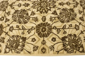 Cream Brown Floral 5X8 Hand-Tufted Modern Rug