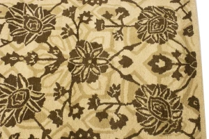Cream Brown Floral 5X8 Hand-Tufted Modern Rug