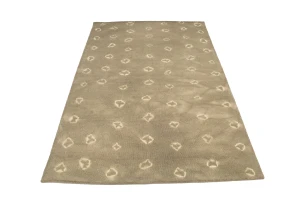 Beige/Khaki Tie-Dye 5X8 Hand-Tufted Modern Rug