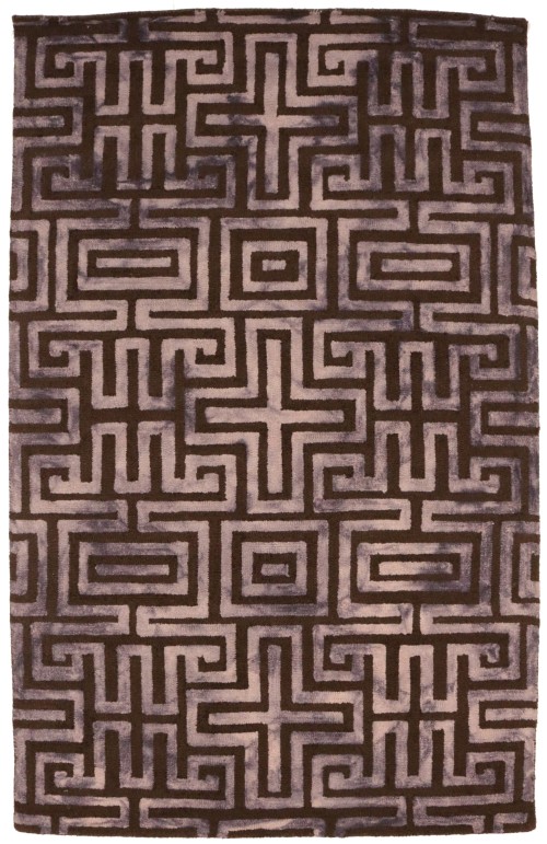 Brown Floral 5X8 Hand-Tufted Modern Rug