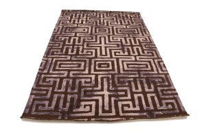 Brown Floral 5X8 Hand-Tufted Modern Rug