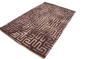Brown Floral 5X8 Hand-Tufted Modern Rug