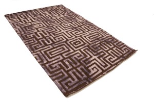 Brown Floral 5X8 Hand-Tufted Modern Rug