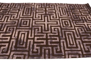 Brown Floral 5X8 Hand-Tufted Modern Rug