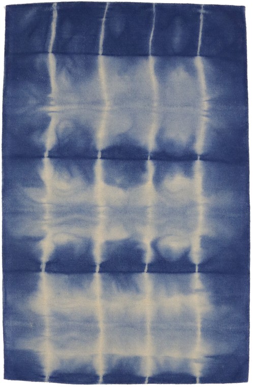 Navy Blue Tie-Dye 5X8 Hand-Tufted Modern Rug