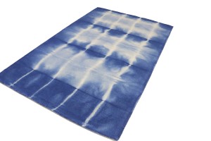 Navy Blue Tie-Dye 5X8 Hand-Tufted Modern Rug