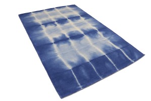 Navy Blue Tie-Dye 5X8 Hand-Tufted Modern Rug