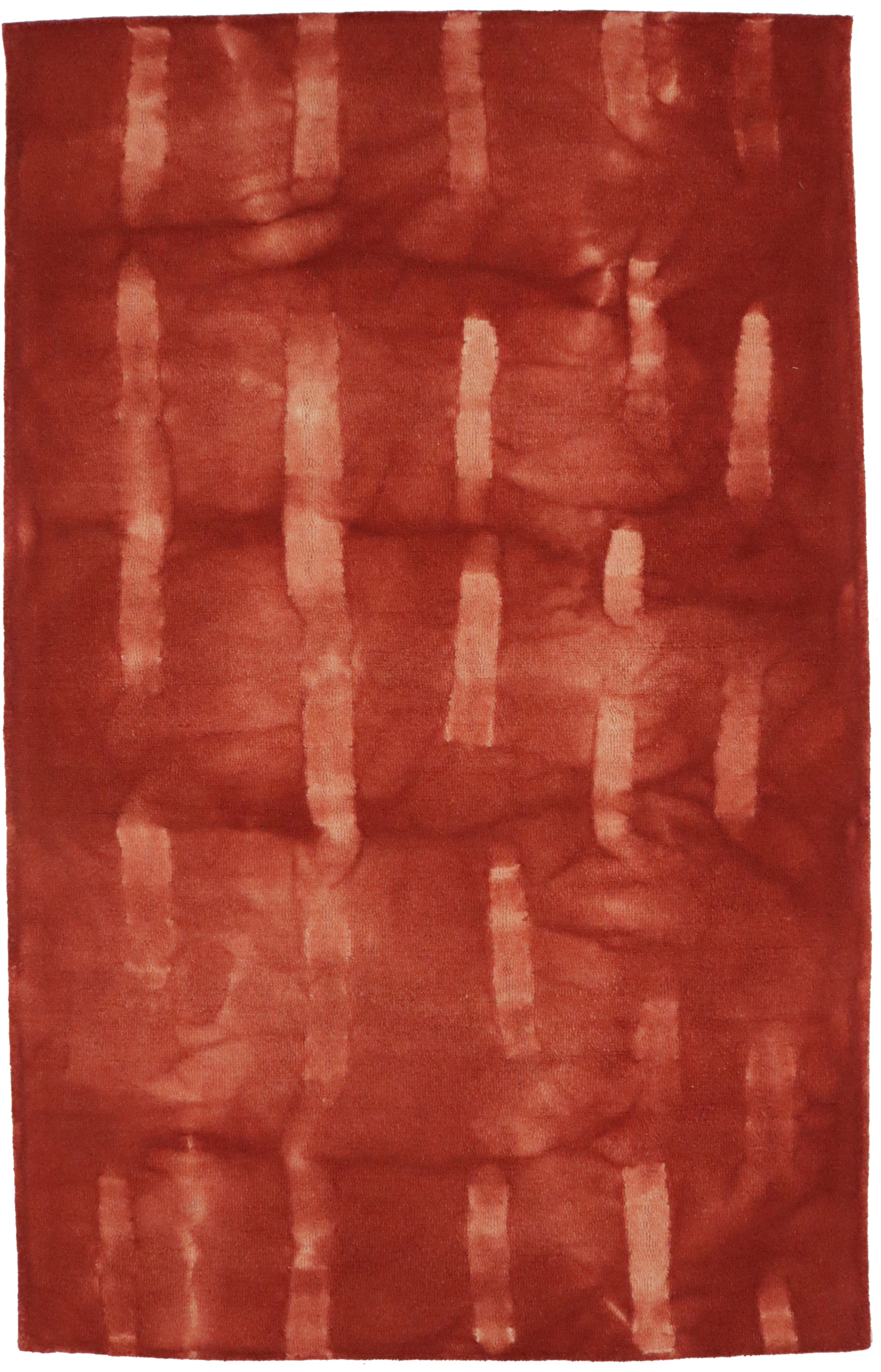 Rusty Red Tie-Dye 5X8 Hand-Tufted Modern Rug