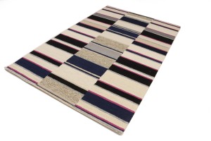 Multicolored Stripes 5X8 Hand-Tufted Modern Rug