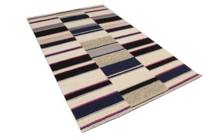 Multicolored Stripes 5X8 Hand-Tufted Modern Rug