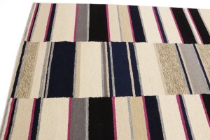 Multicolored Stripes 5X8 Hand-Tufted Modern Rug