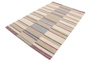 Multicolored Stripes 5X8 Hand-Tufted Modern Rug