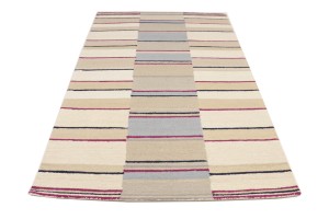 Multicolored Stripes 5X8 Hand-Tufted Modern Rug