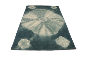 Hunter Green Tie-Dye 5X8 Hand-Tufted Modern Rug