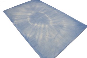 Blue Tie-Dye 5X8 Hand-Tufted Modern Rug