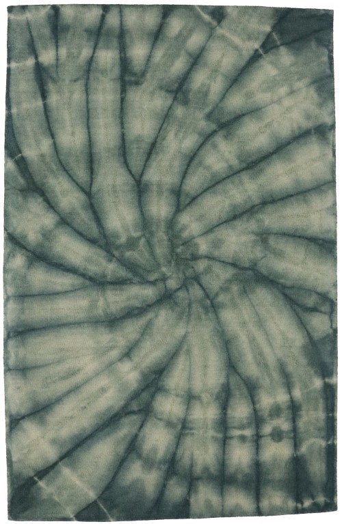 Hunter Green Tie-Dye 5X8 Hand-Tufted Modern Rug