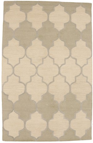 Cream Trellis 5X8 Hand-Tufted Modern Rug