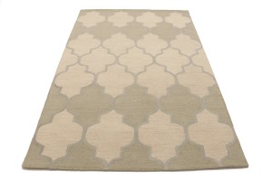 Cream Trellis 5X8 Hand-Tufted Modern Rug