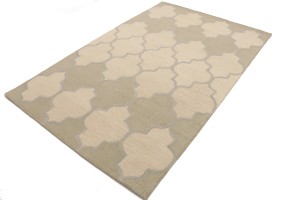 Cream Trellis 5X8 Hand-Tufted Modern Rug