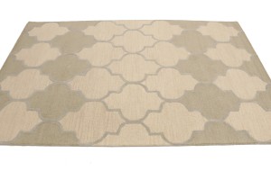Cream Trellis 5X8 Hand-Tufted Modern Rug